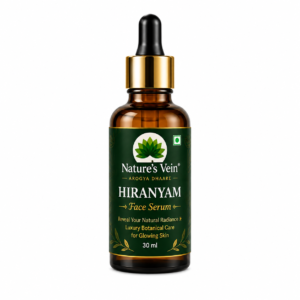 Nature’s Vein Hiranyam Face Serum | Ayurvedic Face Serum with Argan Oil, Almond Oil & Saffron | 30ml
