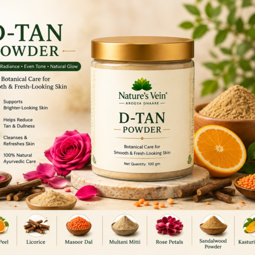 Nature's Vein Ayurvedic D-Tan Powder Herbal Face Pack 100g