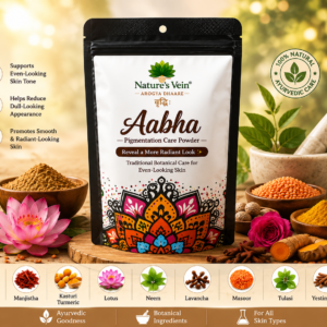 Nature’s Vein Aabha Pigmentation Care Powder | Ayurvedic Herbal Face Pack for Healthy-Looking Skin | 100g