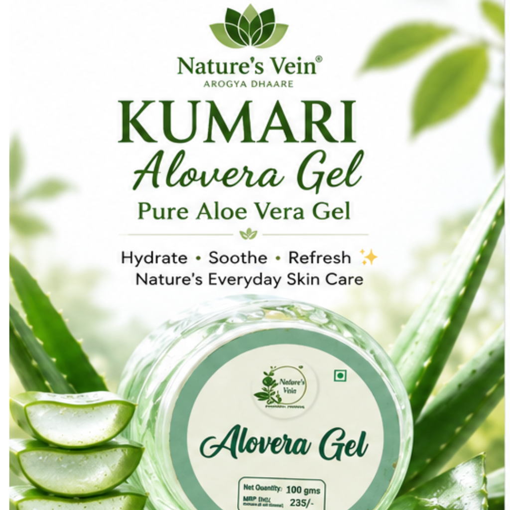 Nature's Vein Kumari Aloe Vera Gel | Pure Aloe Vera Gel for Face, Body & Hair | 100g - Image 2