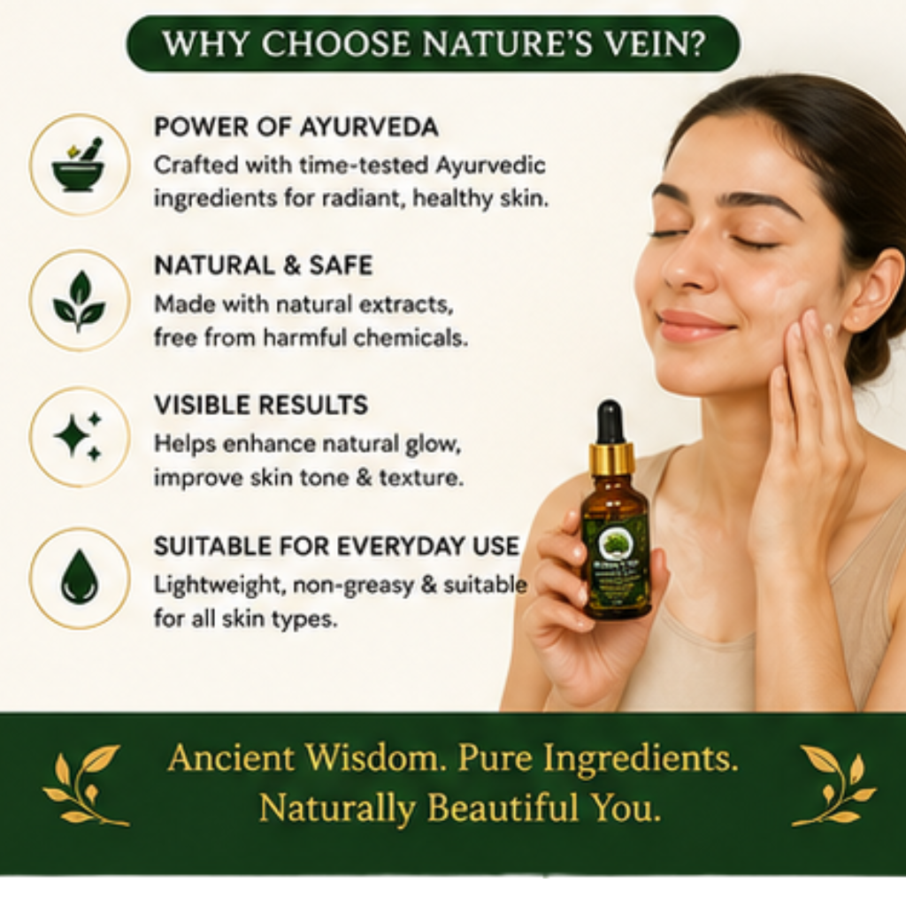 Nature's Vein Hiranyam Face Serum | Ayurvedic Face Serum with Argan Oil, Almond Oil & Saffron | 30ml - Image 6