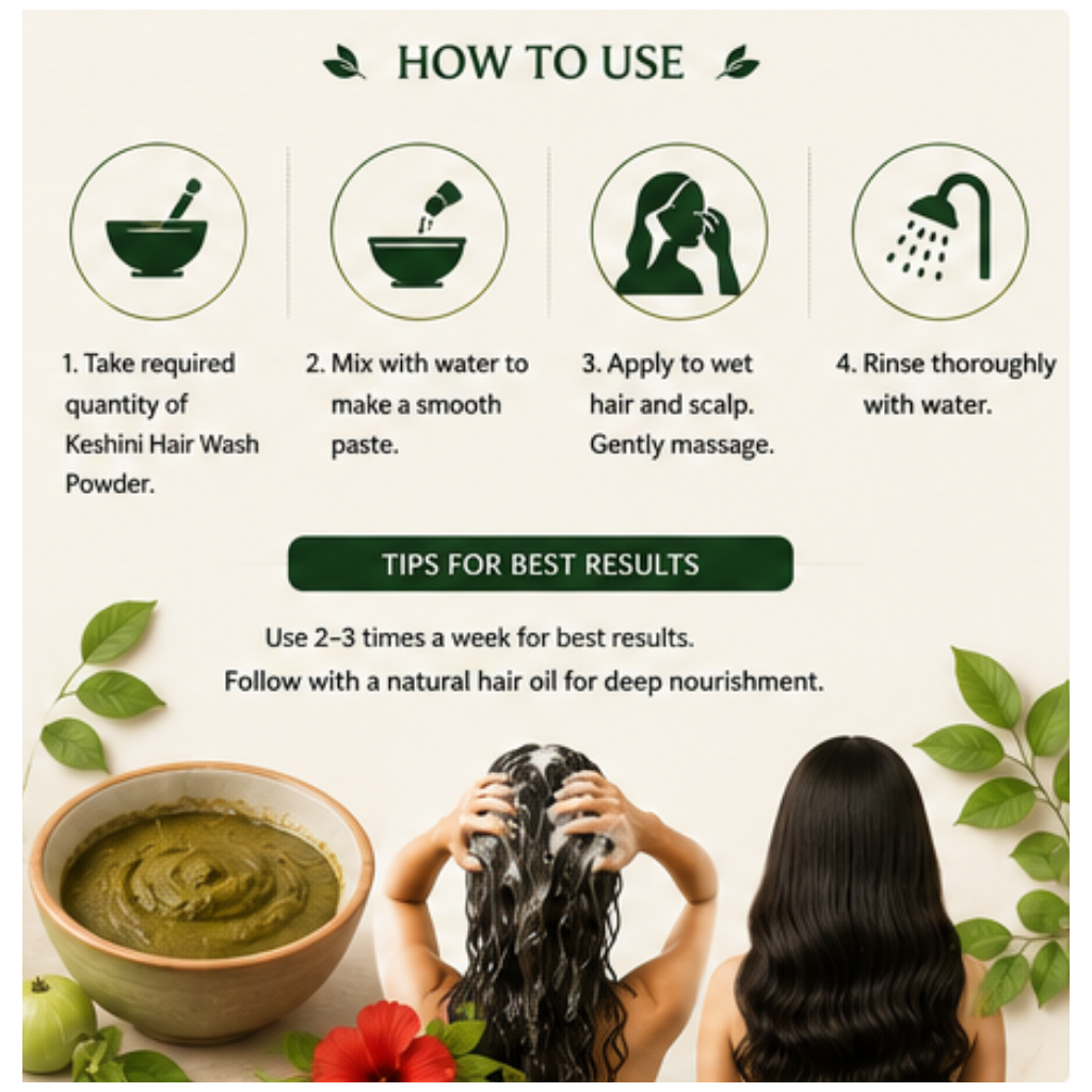 Keshini Hair Wash Powder – Herbal Hair Cleanser - Image 6
