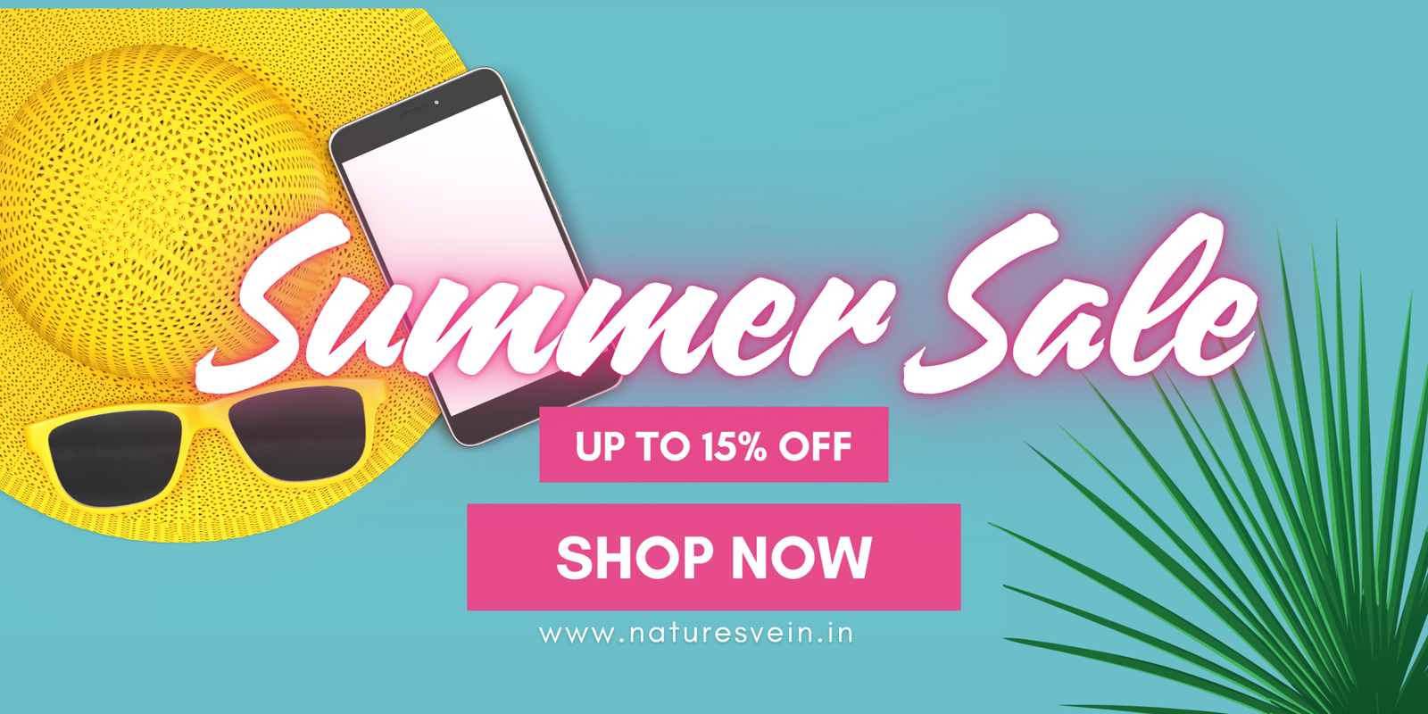 Blue Pink Modern Simple Summer Sale Banner