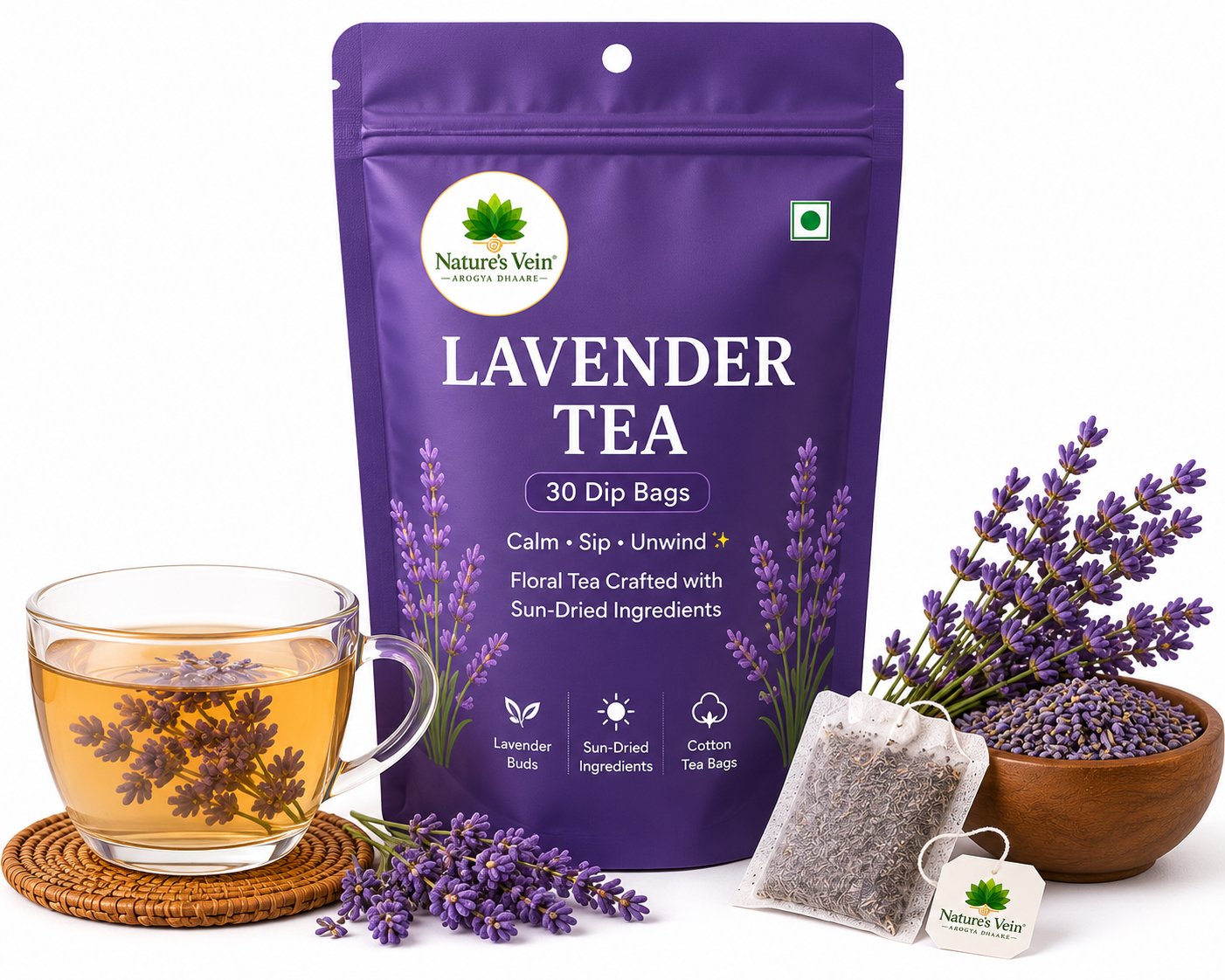 Nature's Vein Lavender Tea 30 Dip Bags