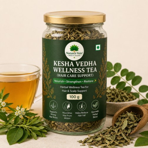 Nature’s Vein Kesha Vedha Wellness Tea for Hair and Scalp Support 100g