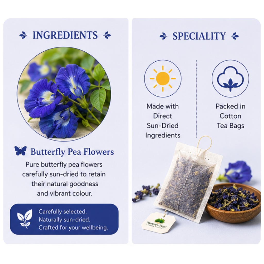 Nature’s Vein Butterfly Pea Tea – 30 Dip Bags | Caffeine-Free Herbal Flower Tea - Image 3