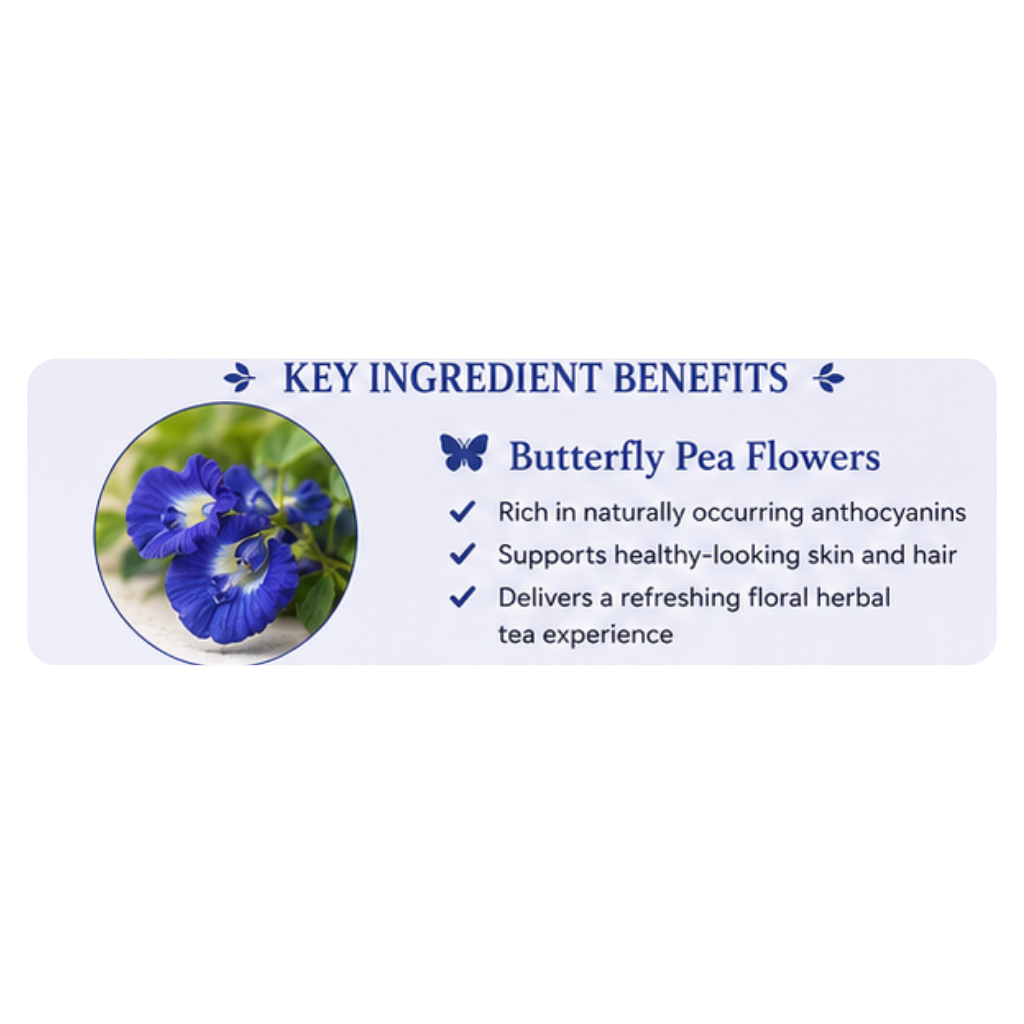 Nature’s Vein Butterfly Pea Tea – 30 Dip Bags | Caffeine-Free Herbal Flower Tea - Image 5