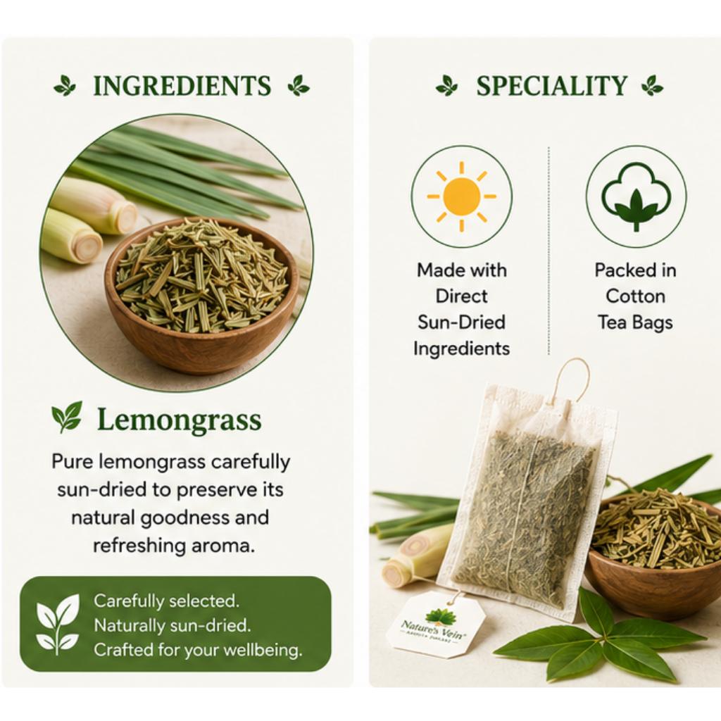 Nature’s Vein Lemongrass Tea – 30 Dip Bags - Image 3