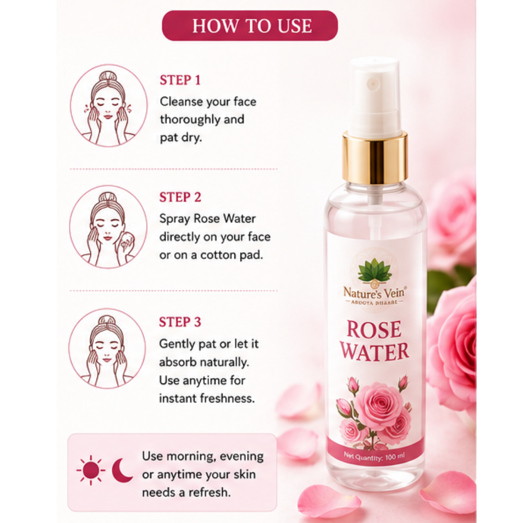 Distilled Rose Water and Rose Oil in Nature's Vein Rose Water