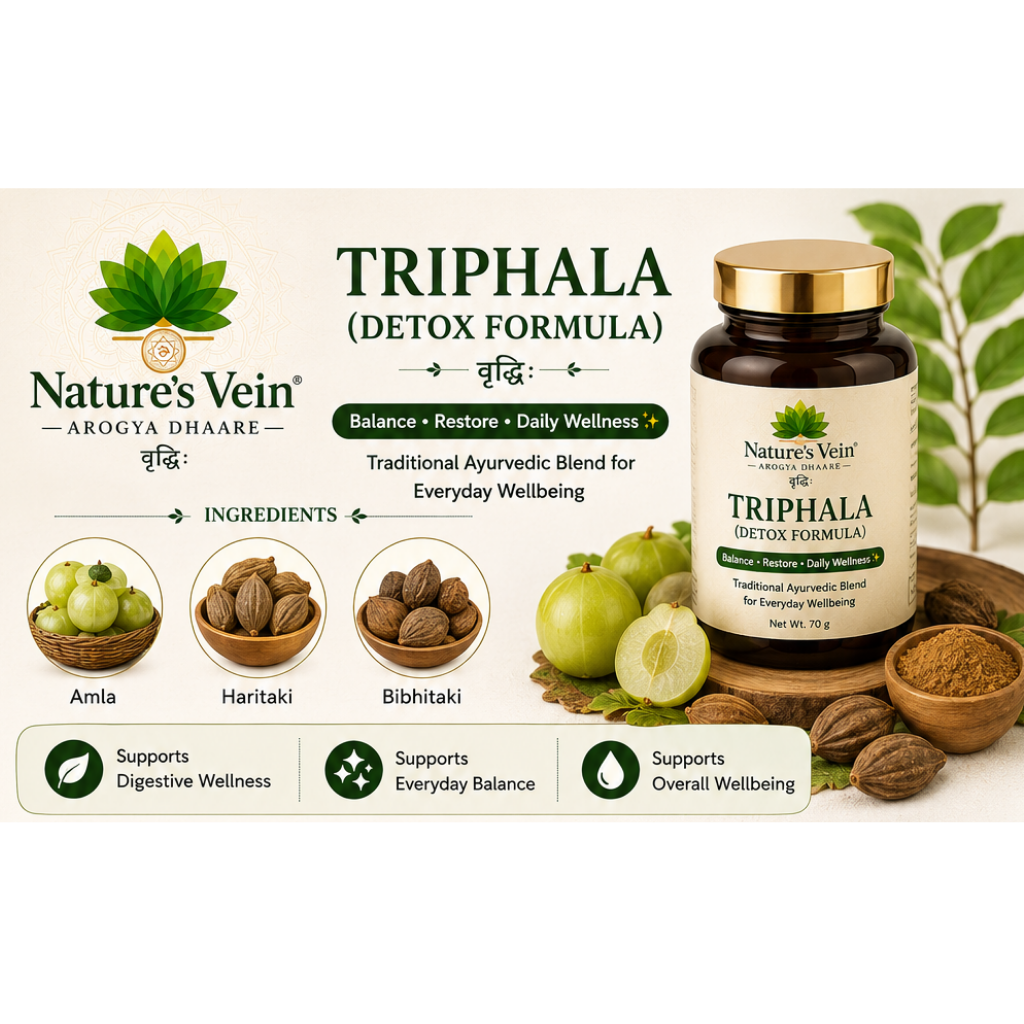Nature’s Vein Triphala Powder – Ayurvedic Amla Haritaki Bibhitaki Blend for Digestive Wellness – 70 g - Image 2