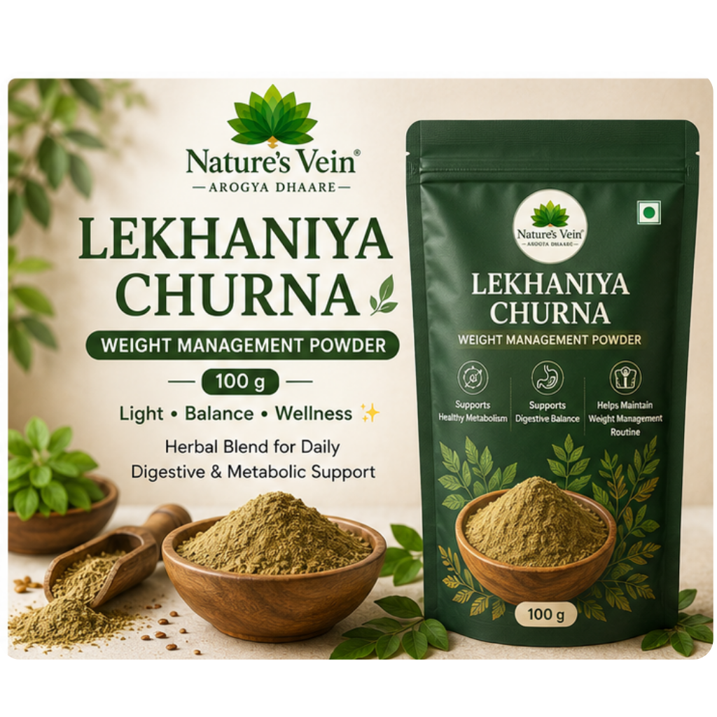 Nature’s Vein Lekhaniya Churna – Herbal Weight Management Powder with Horse Gram, Flax Seeds, Fenugreek, Curry Leaves & Moringa – 100 g - Image 2